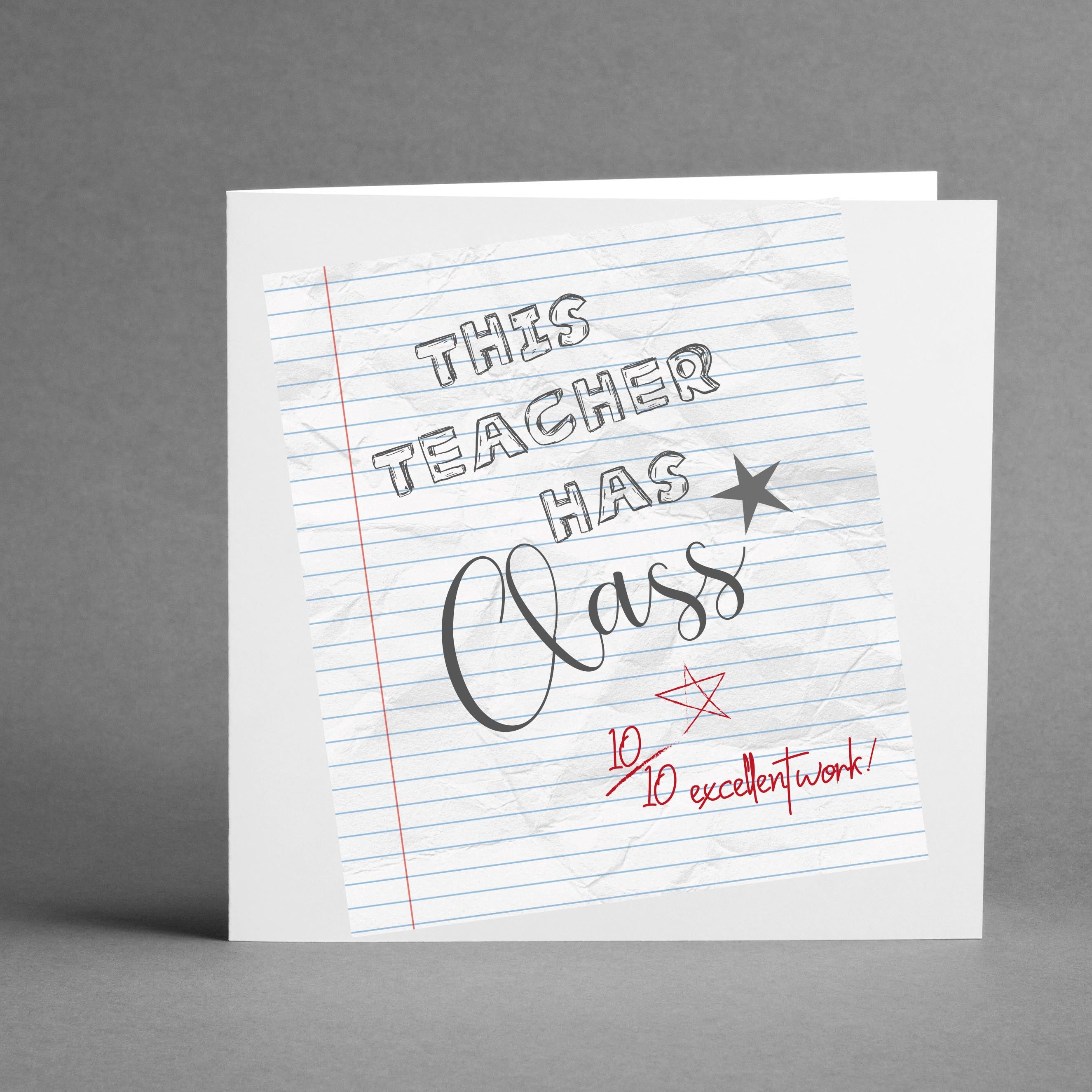 This Teacher Has Class Square Card – Jola Designs