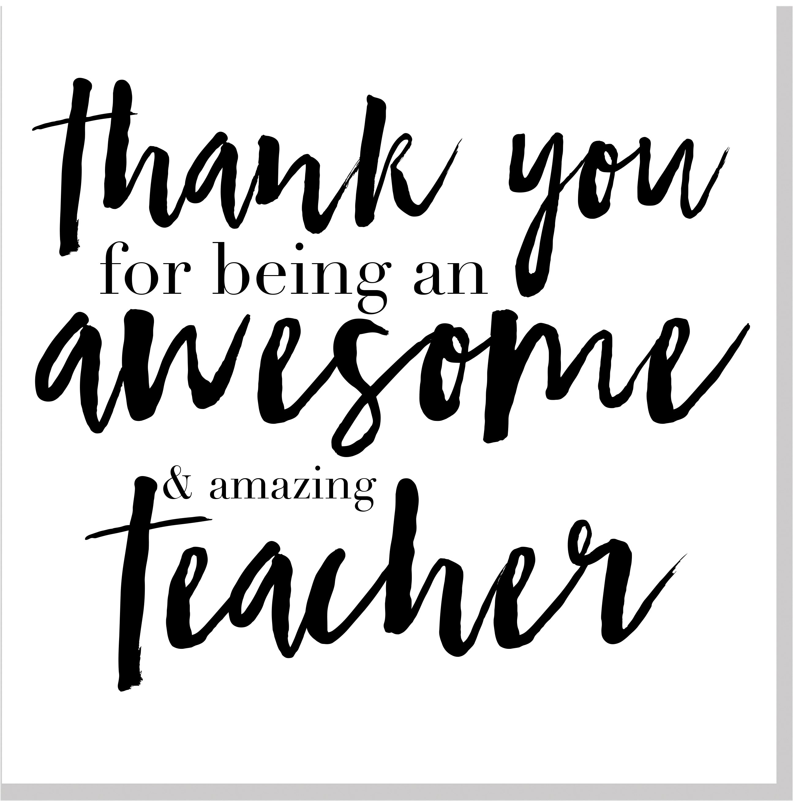 Thank You Awesome Teacher Square Card – Jola Designs