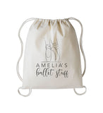 Ballet Shoes Personalised Drawstring bag