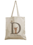 Personalised Baby Initial Natural canvas bag