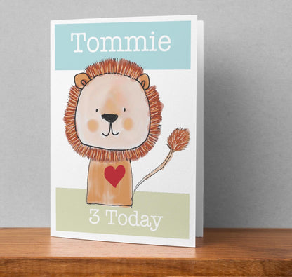 Daddy Happy Fathers Day Lion A5 card