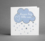 Dream Big little one, cloud square card