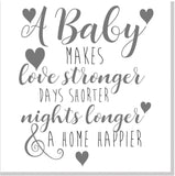 Baby happier home heart square card