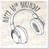 Headphones 18th Birthday square card