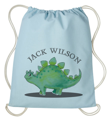 Jurassic Dinosaur Kids Custom Canvas Drawstring Backpack