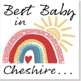 Personalised City Best Baby city rainbow card