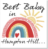 Personalised City Best Baby city rainbow card