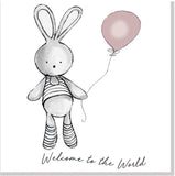 Welcome Bunny Balloon square card