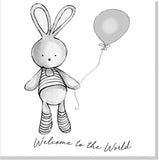 Welcome Bunny Balloon square card