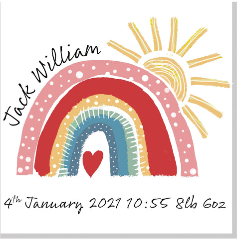 Personalised Rainbow square card